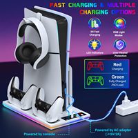 Vente en gros Station de charge ultra-mince Station de refroidissement pour PS5/PS5 Slim/PS5 Pro Disc Console numérique