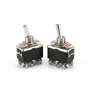 Công tắc chuyển đổi kim loại tạm thời 6 chân dpdt một bên, 20 AMP tại 12VDC 125VAC, (mẹ. On)/OFF/ON - Product Image 2