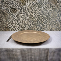 Plateau à fruits en plastique doré de style vintage de 13 pouces, plateau de service moderne de luxe pour la maison, ensemble de plats à dîner, utilisation en cuisine et pour les fêtes