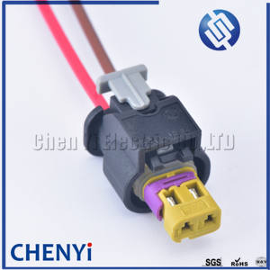 หัวฉีดเชื้อเพลิง<span class=keywords><strong>2</strong></span>ขาปลั๊กต่อสายไฟหางเปียสำหรับ A4กอล์ฟโปโล A6 A7 4F0973702A 4F0 973 702 A - Product Image 1