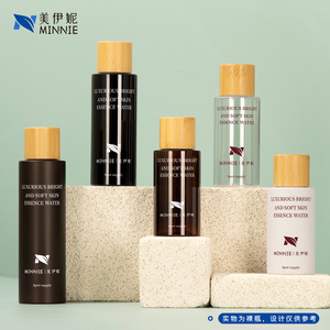 มินนี่ ลักชัวรีส์ ไบรท์ แอนด์ ซอฟท์ สกิน เอสเซนส์ วอเตอร์ 100มล. 120มล. 150มล. 200มล. บรรจุภัณฑ์เครื่องสำอางฝาไม้ไผ่ - Product Image 2