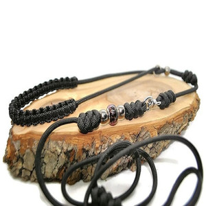 Correa con cuentas rojas para perro, arnés y correas hechas a mano con diamantes brillantes - Product Image 4