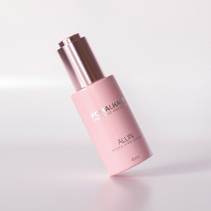 Bomba de prensa rosa cuentagotas de vidrio 1oz embalaje de botella de aceite facial con <span class=keywords><strong>ventana</strong></span> transparente - Product Image 1