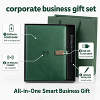 Coffret Cadeau d'Entreprise Haut de Gamme en Cuir Gravé avec Bande Élastique, Bloc-Notes à Chargement Sans Fil et Stylo
