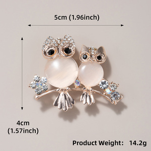 Broches de Cristal con Diseño de Ojo de Gato, Elegantes Broches de Animales con Pedrería, Búho, Abeja, Cisne, Accesorios de Joyería para Mujer, Regalo - Product Image 5