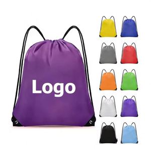 Custom Logo Reusable Waterproof Football Shoe Eco Friendly Polyester <b>Drawstring</b> <b>Backpack</b> Bag for Gym Sports - Product Image 1
