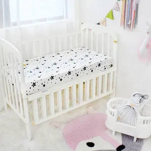 new design organic 100% cotton wholesale custom sabanas para bebe kids baby bed sheet jersey