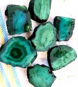 Fabricant de carreaux de dalle polie en agate dorée et de sous-verres à thé-Pierres précieuses usagées avec pièces coupées plaquées or - Product Image 5