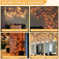 Guirlande lumineuse en forme de branche de cerisier enchantée, rose clair, avec 8 modes d'éclairage, pour chambre, mur, portes, mariage