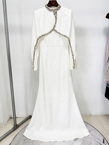 OUDINA Abito <span class=keywords><strong>da</strong></span> <span class=keywords><strong>Sera</strong></span> Elegante di Lusso, Vestito Lungo con Perline e Diamanti, Maniche a Scialle, <span class=keywords><strong>Taglie</strong></span> <span class=keywords><strong>Forti</strong></span> - Product Image 2