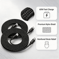 Câble de charge rapide USB C 60W 5A Type C 2.0, cordon de données PD, chargeur rapide pour Android iPhone Lap