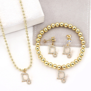 Conjuntos de Joyería de Diseñador de Moda, Collar, Aretes y Brazalete de Acero Inoxidable, Lujoso Juego de <span class=keywords><strong>3</strong></span> Piezas para Mujer - Product Image 2
