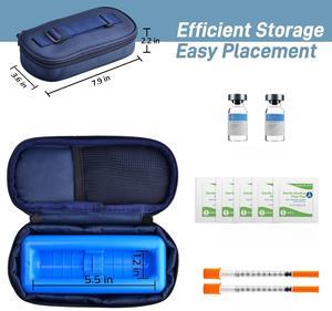 보호용 아이스 브릭 약병 냉장고 홀더 보관 케이스가있는 휴대용 미니 팩 인슐린 쿨러 백 - Product Image 2