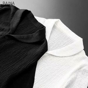 Conjunto de Verano para Hombre, 2 Piezas: Camiseta de Manga Corta con Cuello Solapa y Botones + Pantalones Largos con Cintura Elástica - Product Image 4