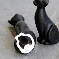 Statue de couple de chats en céramique, style nordique moderne, noir mat givré, décoration de bureau, décoration de la maison, cadeaux de mariage