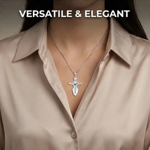 925เงินสเตอร์ลิงโรเดียมชุบสีเขียวอัญมณีซีแซดโบราณอักษรรูนสลักชาติพันธุ์สร้อยคอกางเขนของผู้ชายสำหรับงานแต่งงาน - Product Image 6