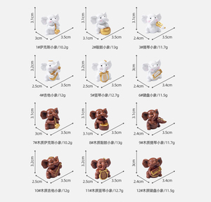 Miniature créative en résine : Adorable figurine d'éléphant pour maison de poupée, décorations DIY, mini figurines - Product Image 6