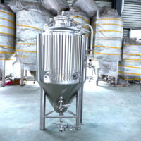 Cuve de Fermentation Conique en Acier Inoxydable SS304 de 300L, 500L, 800L avec Chemise de Refroidissement pour la Production Commerciale de Bière Artisanale