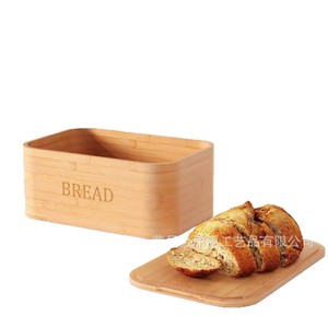 Bamboo Bread Box Wooden <b>Storage</b> <b>Container</b> For <b>Kitchen</b> Baking Supplies Home Use - Product Image 4