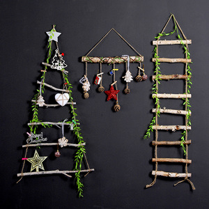Adornos de madera para árbol de Navidad de Mystic Arts, estilo rústico con cuerda de abedul, decoración de pared para habitación infantil, decoraciones navideñas - Product Image 1