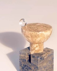 Bàn Cạnh Bằng Gỗ Kiểu Bắc Âu Thiết Kế Ấm Cúng Đầu Đá Cẩm Thạch Hiện Đại - Product Image 4