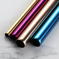 Pailles à boire en gros, ensemble de pailles réutilisables en acier inoxydable 304, pailles métalliques pour accessoires de bar à cocktails