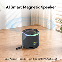 Mini haut-parleur assistant vocal pour voyage, maison, bureau, Bluetooth 5W, son IPX6 étanche, fixation magnétique, appareil portable, anneau lumineux rapide