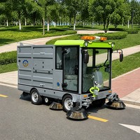 Véhicule de nettoyage routier autopropulsé avec pulvérisation d'eau pour la suppression de la poussière, balayeuse de rue électrique à émissions zéro