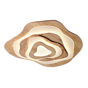 Nouveaux luminaires de plafond en bois à 3 étages pour salon, chambre à coucher, chambre d'enfant, design moderne irrégulier en chêne, luminaire de plafond en bois - Product Image 1