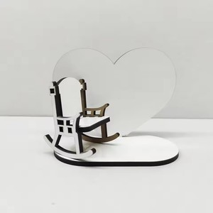 FastSub 150*117*5mm spazi di sublimazione grande cuore cornici per foto con rosa/sedia a dondolo come Base di candela per regali di memoria - Product Image 4
