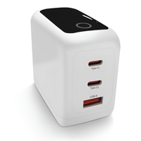 100W 2-Port Type-C 1-Port USB Pengisi Daya Cepat GaN Elektrik dengan Layar Tampilan untuk Laptop PD 3.0 QC3.0 SCP OTP OVP Proteksi Tahan Api