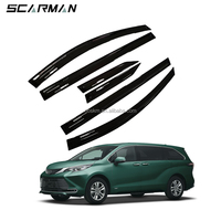 Deflectores de ventana de coche acrílicos duraderos, visera de ventana, viseras de lluvia, protector de lluvia para Toyota Sienna 2022, accesorios exteriores