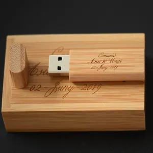 Benutzer definierte USB-Flash-Laufwerk flache Holzkiste persönliches Logo Pen drive 8GB 16GB 32GB USB 2.0 U Disk Memory Stick Besonderes Geschenk