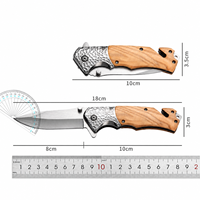 Couteau de poche à manche en bois avec gravure de poisson requin, couteau pliant gravable, cadeau de Noël pour la cuisine, en stock aux États-Unis