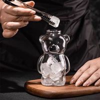 Tasse en verre borosilicate avec paille, forme d'ours, pour jus, café et eau