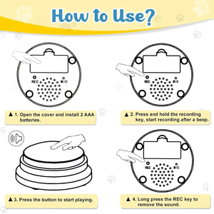 <b>Dog</b> <b>Buttons</b> for Communication <b>Dog</b> Talking <b>Button</b> 30s Voice Recordable Pet Training Buzzer Speaking <b>Buttons</b> for Cats <b>Dogs</b> - Product Image 4