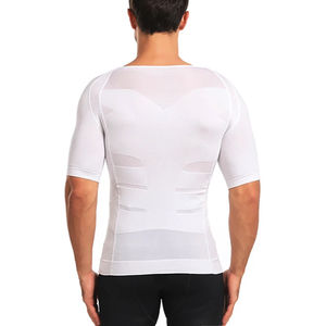 En gros, Sous-vêtements sculptants pour hommes, hauts de fitness élastiques à manches courtes, ajustés pour le ventre, amincissants et sculptants pour la poitrine - Product Image 4