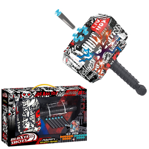 Jouets <span class=keywords><strong>de</strong></span> pistolet électrique pour enfants Graffiti 5 trous <span class=keywords><strong>Marteau</strong></span> <span class=keywords><strong>de</strong></span> <span class=keywords><strong>Thor</strong></span> Pistolet à balles molles avec 6 balles molles Lumières colorées - Product Image 2