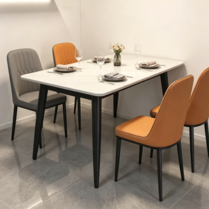 Premium Modern Sintered Stone Rectangular <b>Dining</b> Table <b>Set</b> Wear Resistant PU Leather <b>Chairs</b> Home Hotel <b>Dining</b> Furniture - Product Image 4