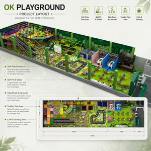 Aire de jeux intérieure sur le thème de la nature avec piscine à balles, zone de jeux pour enfants et sièges familiaux pour projets de divertissement commercial - Product Image 2