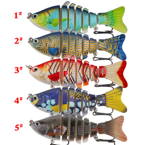 Esca da pesca in mare di plastica con esca dura dipinta a 5 colori a 7 sezioni 5 pz - Product Image 6