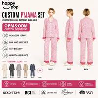Nouvel ensemble de pyjama d'automne à manches longues pour femme, motif léopard vintage en jersey, avec logo et couleur personnalisés, faible MOQ, vente en gros OEM ODM