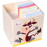 Boîte de rangement pliable pour jouets d'enfants, style tendance, mignonne, vêtements pour bébés, boîte de rangement en tissu pliable pour jouets d'enfants avec broderie d'animaux