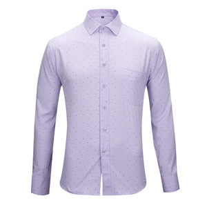 Camicia da uomo Business a pois primavera ed estate nuovo stile camicie di Design per uomo a maniche lunghe - Product Image 4