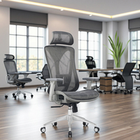 Nouveau design chaise réglable en maille appui-tête de secrétariat mécanisme décontracté inclinable amortisseur chaise de bureau de direction ergonomique