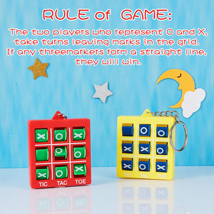 16 PC <span class=keywords><strong>Tic</strong></span> Tac Toe Keychain Nhựa Bền Móc Khóa Cho Mini Ba Lô Clip Món Quà Giáng Sinh Keyring Cho Túi Bữa Tiệc Sinh Nhật ủng Hộ - Product Image 3