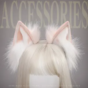 Cute girl Japanese Lolita headwear orecchie di gatto Fox furry hair clip accessori per capelli hand for animal ears hair band