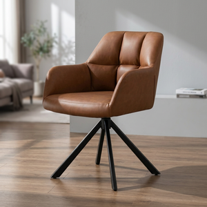 Chaise de salle à manger moderne en tissu avec retour automatique pivotant, design écologique, pieds en métal pour la maison, le bar, le bureau et l'hôtel - Product Image 3