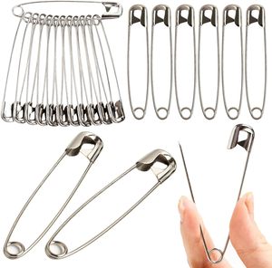 50 épingles de sûreté métalliques de 3 pouces, robustes, argentées, pour la <span class=keywords><strong>couture</strong></span>, les vêtements de bébé, les couches, la lessive, les décorations - Product Image 1