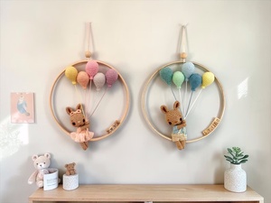 Décoration murale en crochet pour chambre d'enfant, <span class=keywords><strong>attrape</strong></span>-rêves en bois pour bébé, jouet en crochet lapin pour chambre d'enfant - Product Image 1